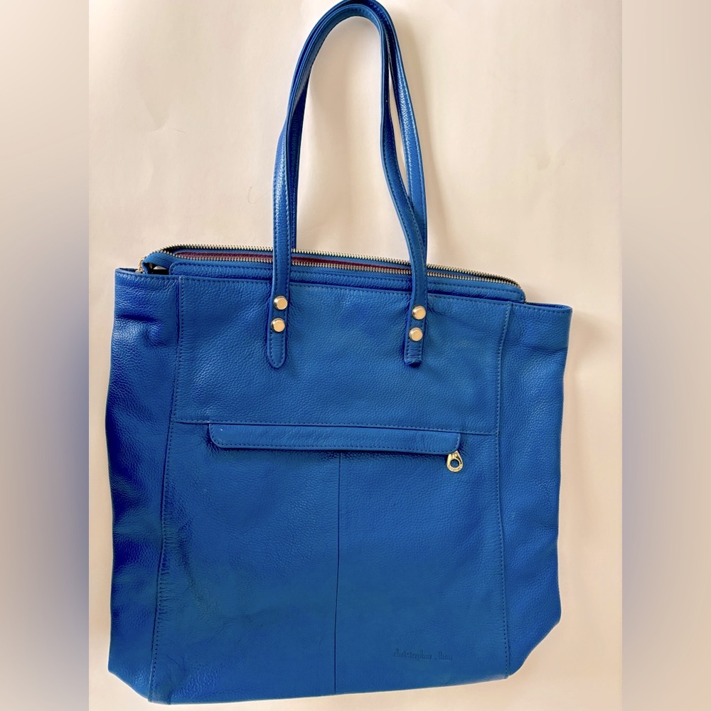 Christopher Kon blue leather tote bag